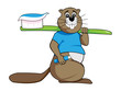 Dental happy beaver mascot