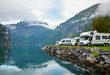 Camping by fjord