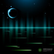 abstract background - moon over the ocean
