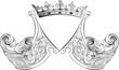 One Color Crown Heraldry Composition One Color Crown Heraldry Composition