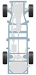 Plan of car chassis and transmission