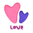 two plastic hearts