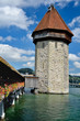 Chapel Bridge tower in Luzern, Switzerland