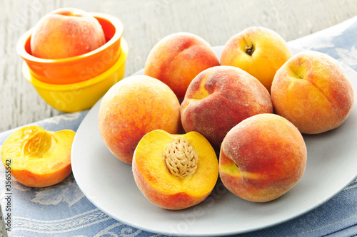 Photo: Peaches on plate Peaches on plate