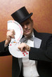 Magician performing with cards