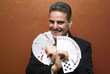 Magician performing with cards