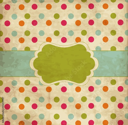 Vector: Polka dot design, vector frame Polka dot design, vector frame