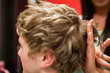 Student having a haircut