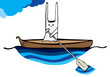 hare sailing canoe  vector image