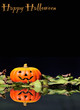 Calabaza de Halloween sobre fondo negro.