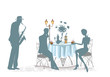 People in the cafe People in the cafe
