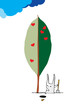 rabbit plants a tree vector image
