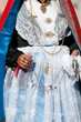 Sardinia, Italy: Redentore festival. Detail of a dress