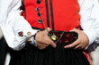 Sardinia, Italy: Redentore festival. Detail of a dress
