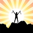 girl with raised hands and broken chains