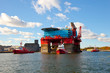 Towing platform in port