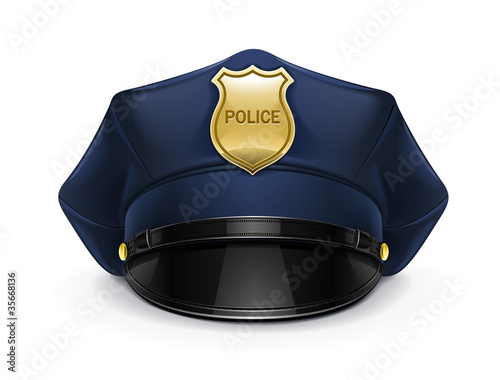 Vector: police peaked cap with cockade police peaked cap with cockade