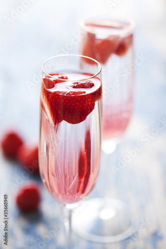 Photo: strawberry champagne cocktail strawberry champagne cocktail