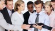 Group of multi ethnic business people busy discussing project