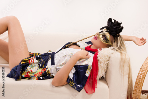 Photo: Sexual girl in mask and red scarf Sexual girl in mask and red scarf