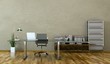 Bürodesign - Büro mit Schreibtisch braun