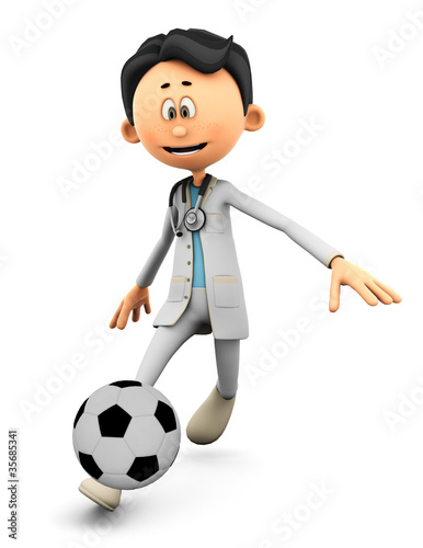 Ilustración: Dr Cartoon in footballer Dr Cartoon in footballer