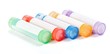 Colorful homeopathic medication containers