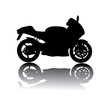Silhouette of black motorcycle vector