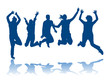Girls jumping silhouette