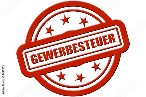 Illustration: Sternen Stempel rot rel GEWERBESTEUER Sternen Stempel rot rel GEWERBESTEUER