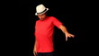 Portrait of hip hop dancer showing his moves with hat Portrait of hip hop dancer showing his moves with hat
