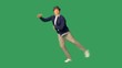 Video: Portrait of handsome break dancer grooving over green background Portrait of handsome break dancer grooving over green background