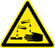 Warnschild Warnzeichen Säuren Ätzende Stoffe Symbol