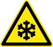 Warnschild Warnzeichen Kälte Frost Niedrige Temperaturen