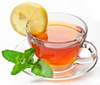 Cup tea with mint.