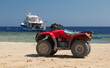red quad bike in the desert