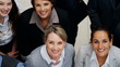 High angle view of multi racial business people