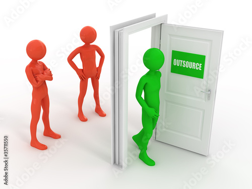 Illustration: Outsourcing 3d concept Outsourcing 3d concept