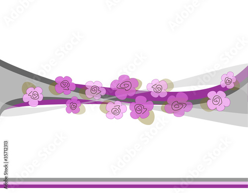 Vector: sfumature di grigio con fiori viola sfumature di grigio con fiori viola
