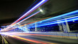 Megacity Highway at night with light trails Megacity Highway at night with light trails