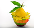 Mixed alternate slices of fruit with averrhoa carambola