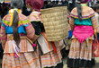 Intricate flower  hmong indigenous tribe colorful dress in Bac H