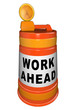 Work Ahead Construction Orange Traffic Barrel