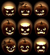 Set of Halloween pumpkins Jack O'Lantern