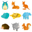cartoon zoo animal icons