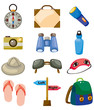Cartoon travel icons set