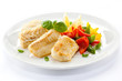 Fish dish - fried fish fillets and vegetables