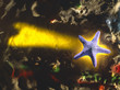 Starfish lit up like a Christmas star