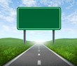 Road with highway sign