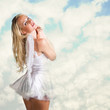 Photo: beautiful sexy woman as white snow angel beautiful sexy woman as white snow angel